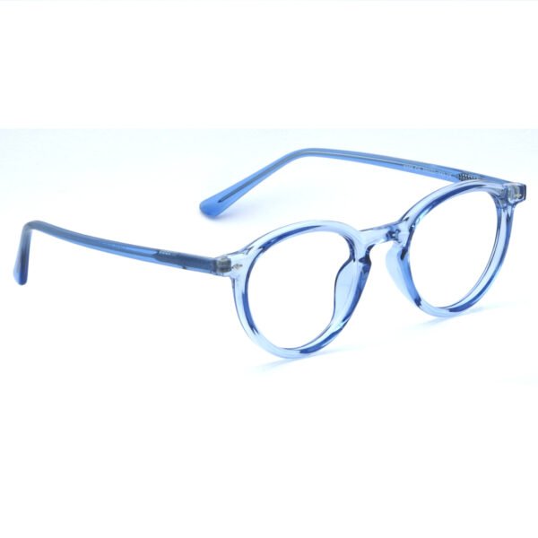 I-GOG ACETATE FULL FRAME IG-FR-8358-C5 TRANSPARENT BLUE ROUND UNISEX EYEGLASSES - Image 4