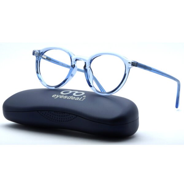 I-GOG ACETATE FULL FRAME IG-FR-8358-C5 TRANSPARENT BLUE ROUND UNISEX EYEGLASSES - Image 3