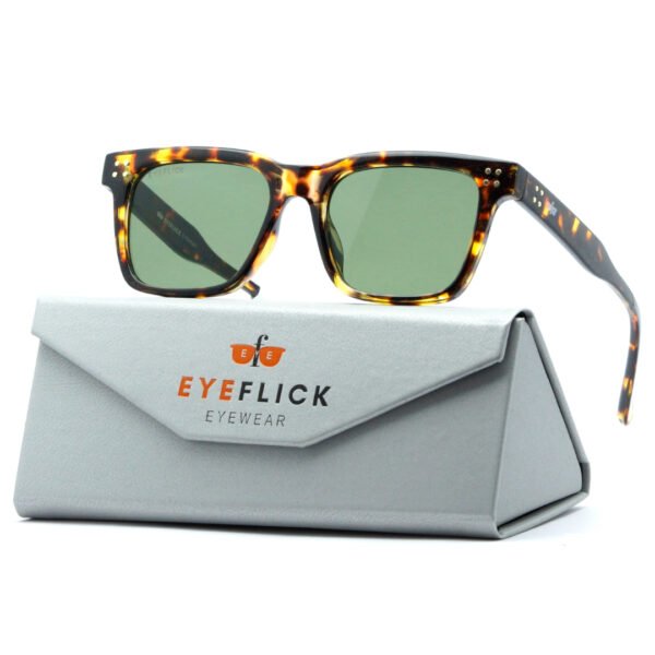 EYEFLICK-SG FIBER FULL FRAME EF-98051-C6 DA BROWN SQUARE MEN SUNGLASSES - Image 2