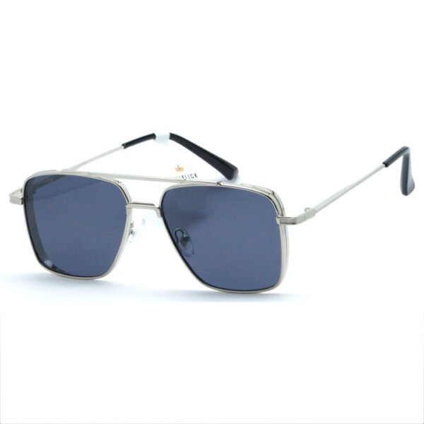 EYEFLICK-SG METAL FULL FRAME EF-98060-SL-BU SILVER RECTANGLE BIG MEN SUNGLASSES - Image 5