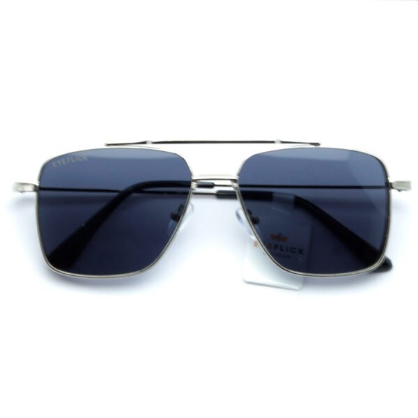 EYEFLICK-SG METAL FULL FRAME EF-98060-SL-BU SILVER RECTANGLE BIG MEN SUNGLASSES - Image 3