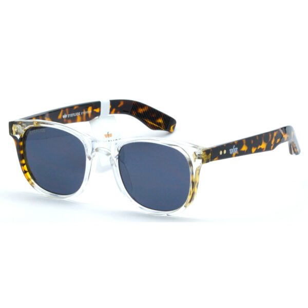 EYEFLICK-SG FIBER FULL FRAME EF-98139-TRANS-WT-BL TRANSPARENT WHITE SQUARE MEN SUNGLASSES - Image 5