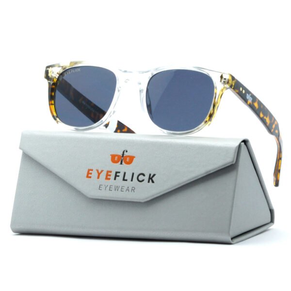 EYEFLICK-SG FIBER FULL FRAME EF-98139-TRANS-WT-BL TRANSPARENT WHITE SQUARE MEN SUNGLASSES - Image 2