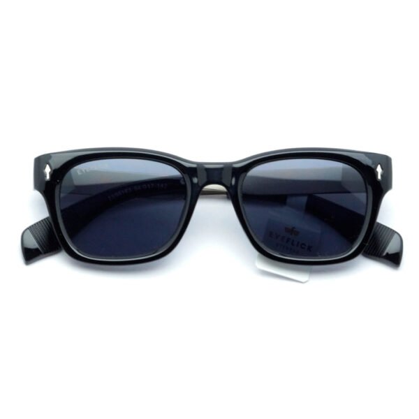 EYEFLICK-SG FIBER FULL FRAME EF-98163-BL-BL BLACK SQUARE MEN SUNGLASSES - Image 3