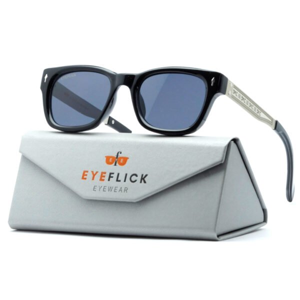 EYEFLICK-SG FIBER FULL FRAME EF-98163-BL-BL BLACK SQUARE MEN SUNGLASSES - Image 2