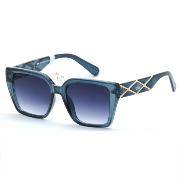 EYEFLICK-SG FIBER FULL FRAME EF-99128E-C4 BLUE RECTANGLE WOMEN SUNGLASSES - Image 5