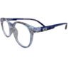 Transparent Grey with Light Blue Shade Round Eyeglasses for Kids - Image 2