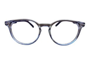 Rich Look Transparent with Blue Arms High-Quality Glasses