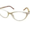 Matte Finish Transparent Cream Horn Color Cat-Eye Specs - Image 4