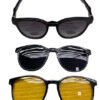 Comfort sun clip collection - glasses frame Diesel Black Round Frame for Unisex - Image 3