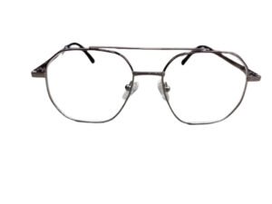 Silver Square Full Rim Narrow Unisex Eyeglasses