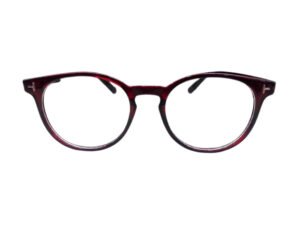 Unique Style Maroon & Black Temple Color Oval Eyeglasses for Kids