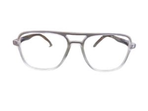Gray Transparent Geometric Rimmed Eyeglasses for Kids