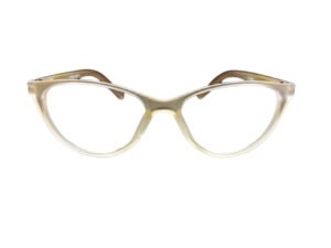 Matte Finish Transparent Cream Horn Color Cat-Eye Specs