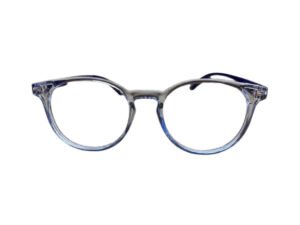 Transparent Grey with Light Blue Shade Round Eyeglasses for Kids