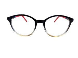 New Fashion Designer Black Frame with a Red, Blue, and gold Accent on the Bottom and Sides