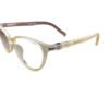 Matte Finish Transparent Cream Horn Color Cat-Eye Specs - Image 3