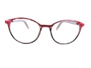 Two Shades Full Rim Cat-Eye Shape Red-Pink Eyewear Frame/Specs Spectacle Frame for Girls