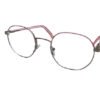 Super Flex Pink Geometric Metal Eyeglasses for Kids - Image 2
