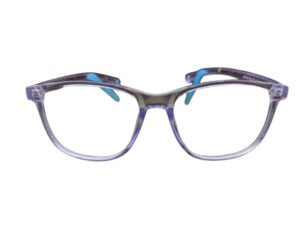 Transparent Blue Color Full Rim Eyeware with Silicone Anti-Slip Temple Tips for Kids