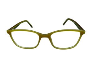 Dark Olive Cat Eyeglasses With Beautiful Rainbow Fame