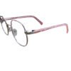 Super Flex Pink Geometric Metal Eyeglasses for Kids - Image 4