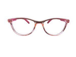 Transparent Pink and Orange Hues Full Rim Cat-Eye Frame