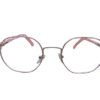 Super Flex Pink Geometric Metal Eyeglasses for Kids