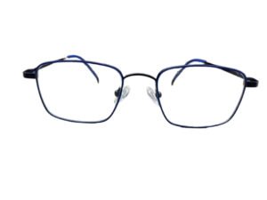 Fancy Blue Color Rectangle Metal Eyewear