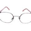 Super Flex Pink Geometric Metal Eyeglasses for Kids - Image 3