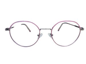 Fancy Pink Color Round Metal Eyewear