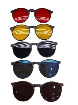 Buy Oval face frame Magnetic 5pcs Clip on Sunglasses Plastic Frame for Unisex