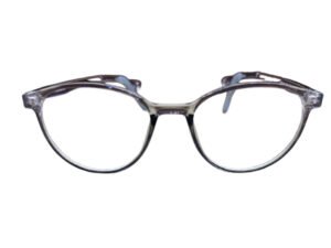 Transparent Navy Smoke Color Full Rim Eyeware with Silicone Anti-Slip Temple Tips for Kids