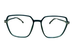 Dark Blue Wayfarer Rimmed Metal Temples Eyeglasses for Women