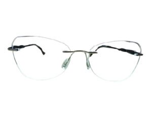 Black Cat-Eye Rimless Eyeglasses for Women
