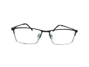 Gunmetal Rectangle Semi-Rimmed Eyeglasses for Unisex