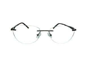 Black Rectangle Rimless Eyeglasses for Men and Women