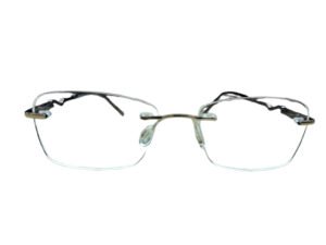 Gold Rectangle Rimless Eyeglasses for Men and Women