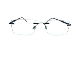 Black Rectangle Rimless Eyeglasses for Men and Women
