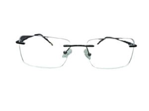 Black Rectangle Rimless Eyeglasses for Men and Women