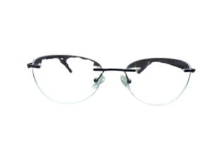 Gunmetal Cat-Eye Rimless Eyeglasses for Women