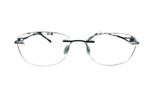 Black Rectangle Rimless Eyeglasses for Men