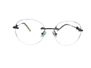 Black Round Rimless Eyeglasses for Unisex