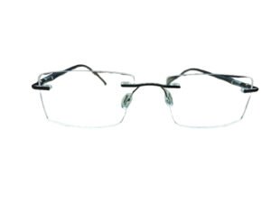 Black Rectangle Rimless Eyeglasses for Men and Women
