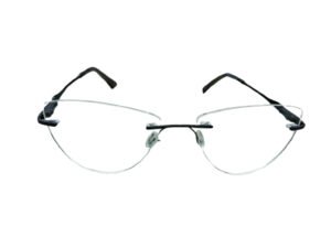 Black Cat-Eye Rimless Eyeglasses for Women
