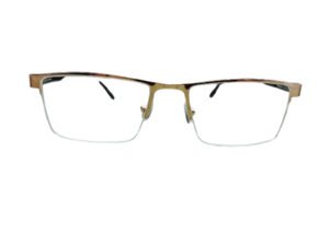 Buy Light Gold Half Rim Rectangle Eyeglasses for Men and Women