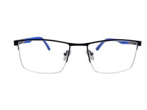 Buy Metal Black Rectangle Semi-Rimmed Eyeglasses for Men