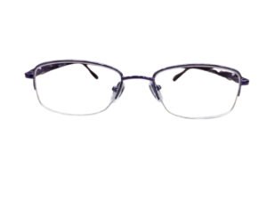 Trendy Purple Color Metal Rectangle Rimmed Eyeglasses for Unisex