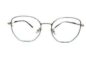 Luxury High Fashion Black with Rose Gold toned Rectangle Rimmed Eyeglasses