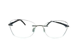 Black Rectangle Metal Rimless Eyeglasses for Men and Women